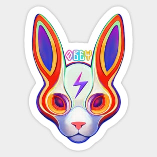 Rabbit robot obey Sticker